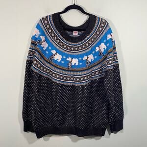 Holiday Times Polar Bear Textured Fair Isle Sweater Sz 1X Ugly Christmas Sweater